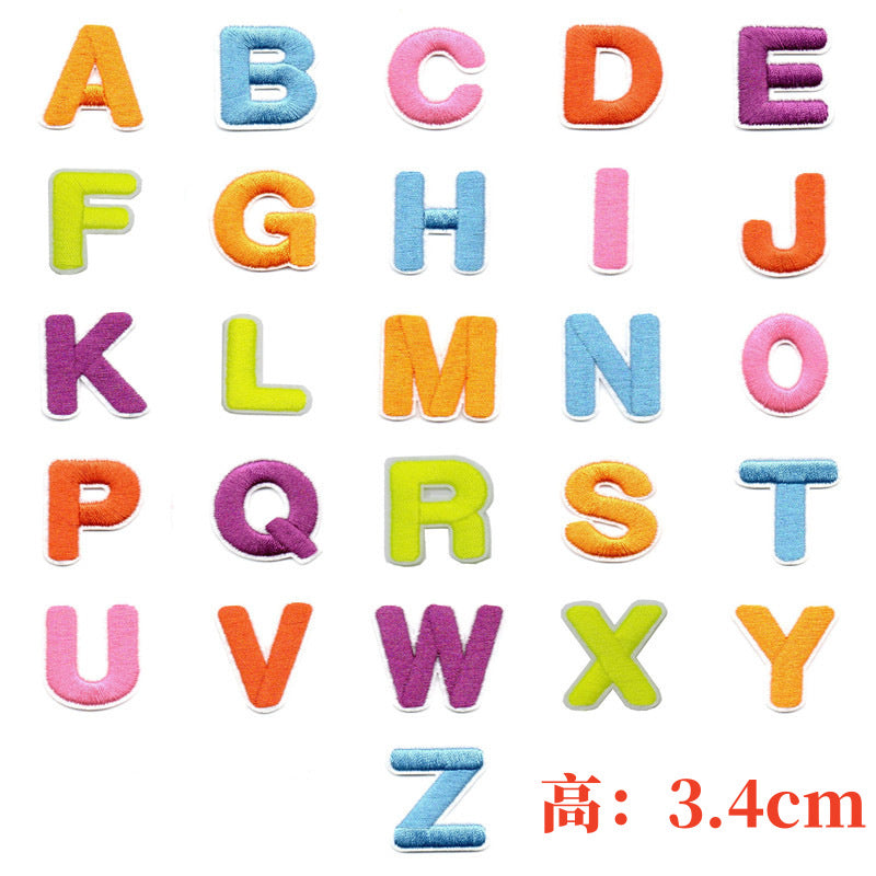Wholesale A-Z alphabet embroidery patch